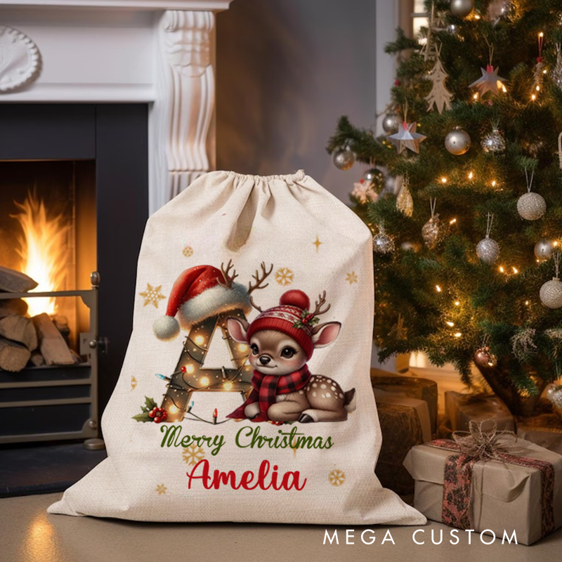 Personalised Santa Sack Xmas Toy Sack with Name Special Delivery Christmas Eve Sack Christmas Present Sack Gift
