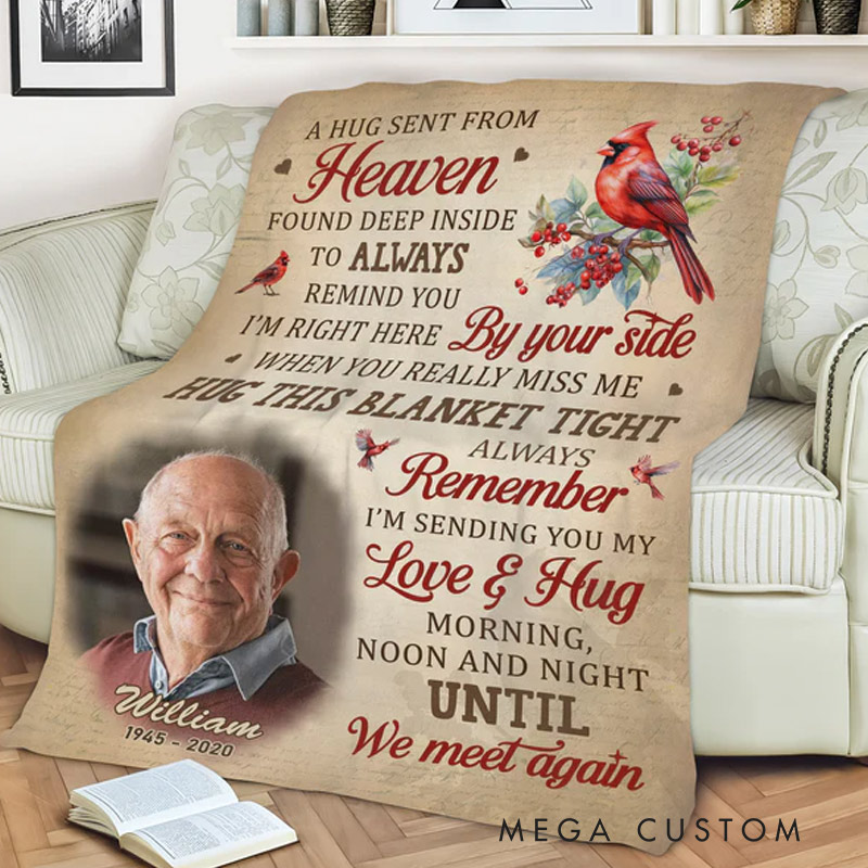 Personalized The Spirit Lives On Forever Photo Blanket Custom Memorial Throw Blanket Sympathy Gift for Loss of Loved One