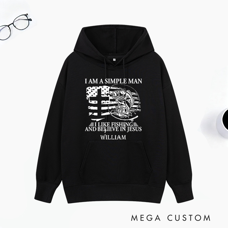 Personalized a Fisher of Men Classic Hoodies with Name Unisex Hoodies Religious Gift for Christian Men