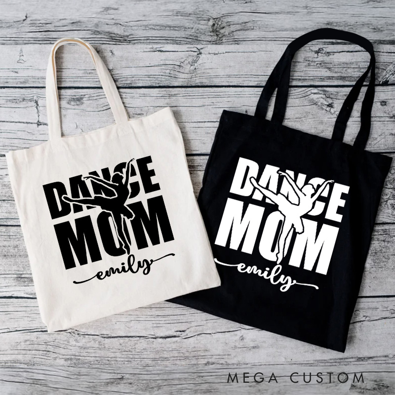 Personalized Stylish Dance Mom Tote Bag Dance Bag Ballet Lover Tote with Name for Dance Lovers Dancer