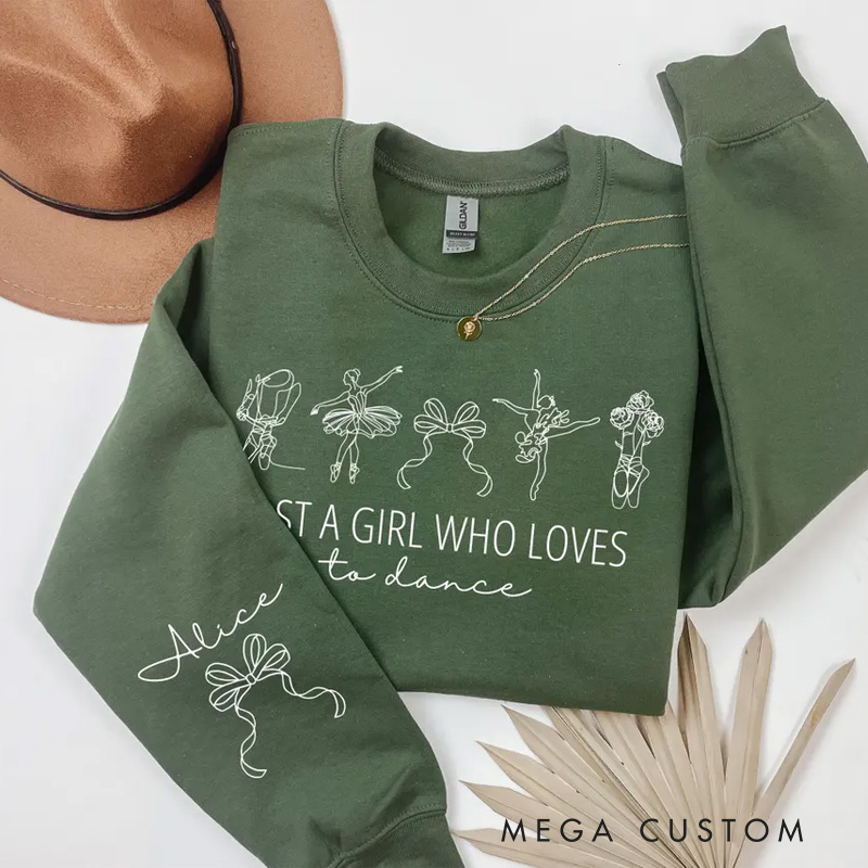 Personalized Ballerina Illustration Dance Classic Sweatshirt Horror Film Crewneck Dance Lover Shirt for Dance Team