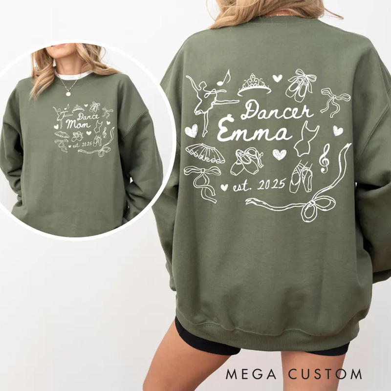 Personalized Cute Dance Mom Classic Sweatshirt Horror Film Crewneck Dance Lover Shirt for Dance Team