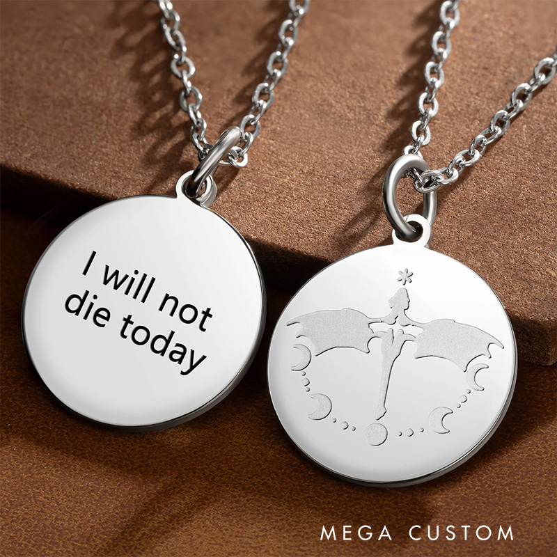 Personalized Fantasy Dragon Rider Moon Night Necklace with Name Christmas Gift for Women Bookworms Book Lovers Gift