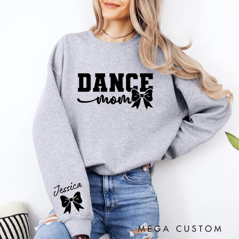 Personalized Bow Dance Mom Classic Sweatshirt Horror Film Crewneck Dance Lover Shirt for Dance Team