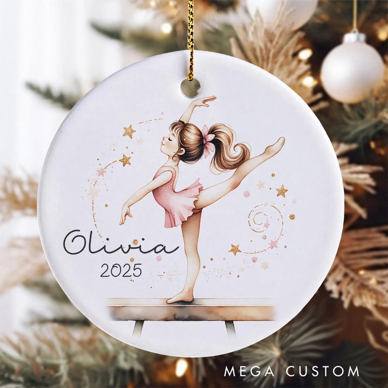Personalized Elegant Gymnastics Ceramic Christmas Ornament Dance Lovers Christmas Gift Dancer Xmas Gift Christmas Decor