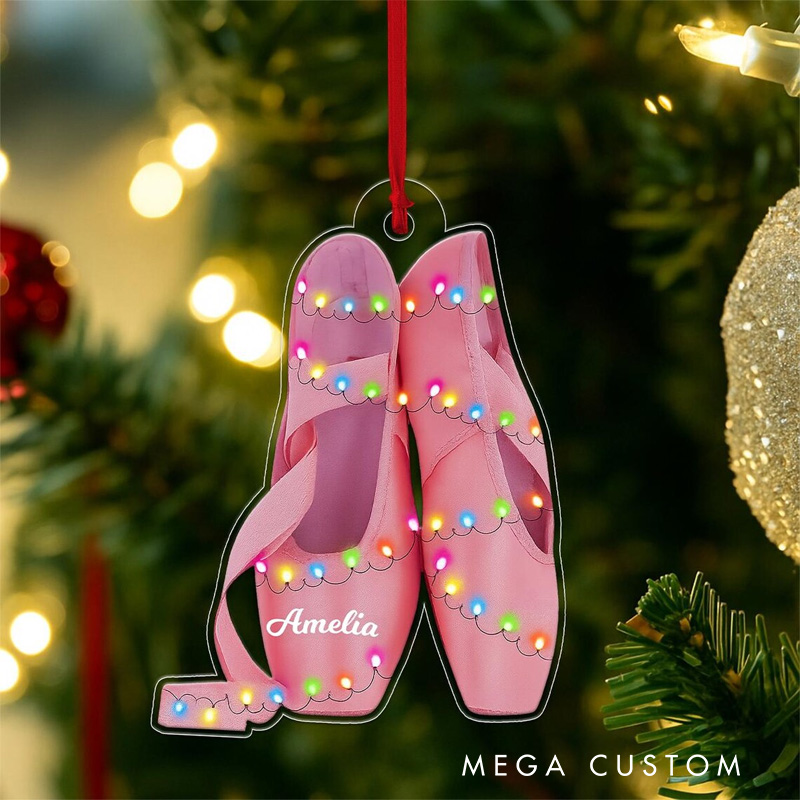 Personalized 2D Ballet Shoes Acrylic Christmas Ornament Dance Lovers Christmas Gift Dancer Xmas Gift Christmas Decor