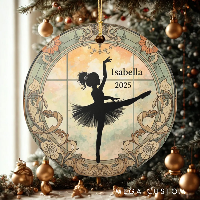 Personalized Vintage Silhouette Ballerina Acrylic Christmas Ornament Dance Lovers Christmas Gift Dancer Xmas Gift Christmas Decor