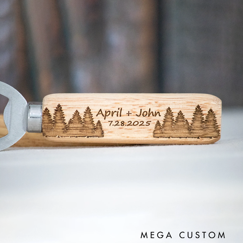 Personalized Forest Outdoor Bottle Opener Engraved Bottle Openers Gift for Outdoor Camping Hiking Lover