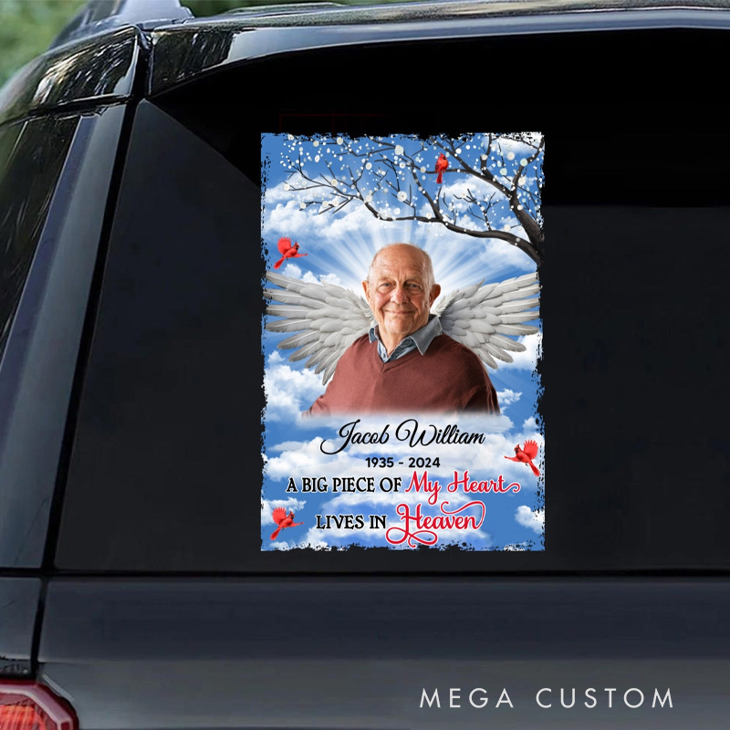 Personalized Memorial Decal Sticker for Car Window Big Piece Of My Heart Memorial Sticker Sympathy Gift