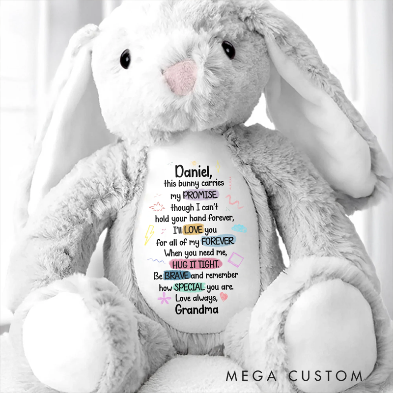 Personalized This Bunny Carries My Promise Love You Forever Stuffed Bunny Gift for Grandchildren