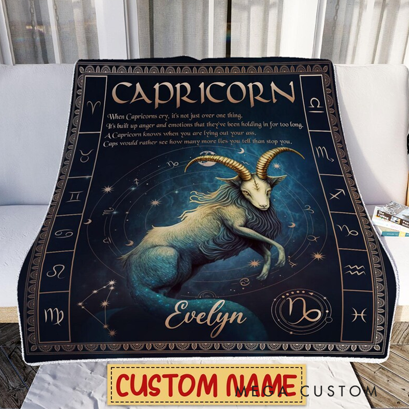 Personalized Zodiac Capricorn Blanket Custom Name Constellations Quilt Tarot Horoscope Astrology Blanket Horoscope Blanket for Capricorn