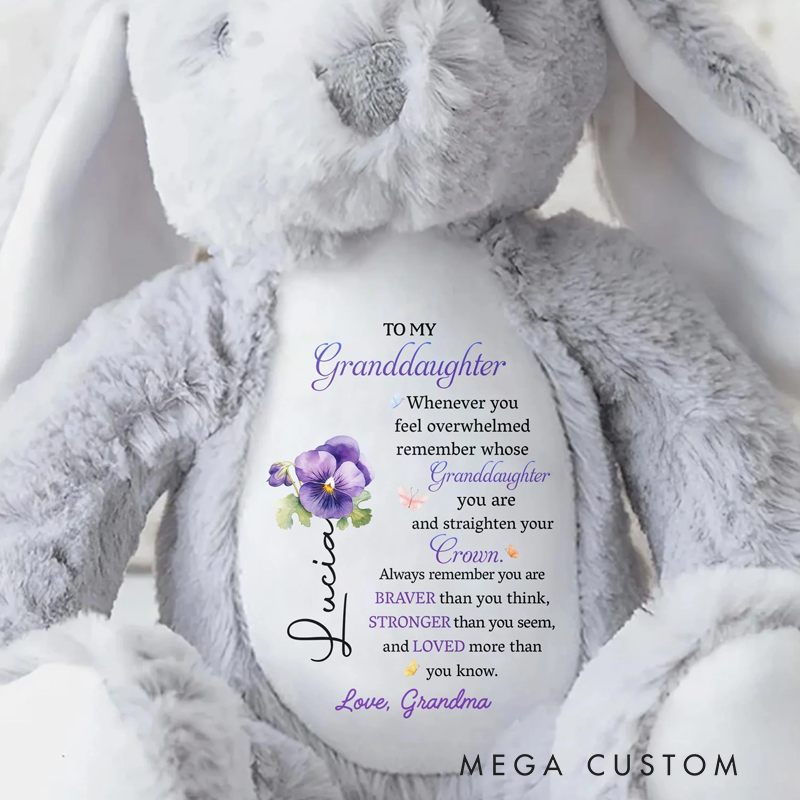 Personalized To My Granddaughter Whenever You Feel Overwhelmed Personalized Stuffed Bunny