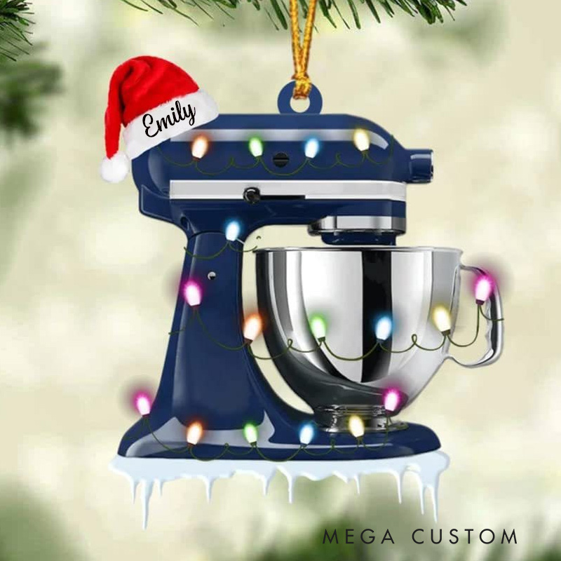 Personalized Baking Mixer Christmas Ornament Baking Lovers Xmas Tree Decoration with Name for Kitchen Enthusiasts for Baking Lover Gift