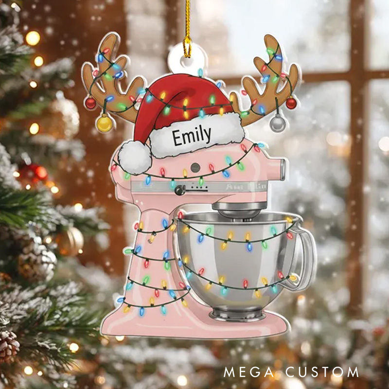 Personalized Stand Mixer Christmas Ornament Baking Ornament for Baker with Name Xmas Tree Decor for Baking Lover Gift