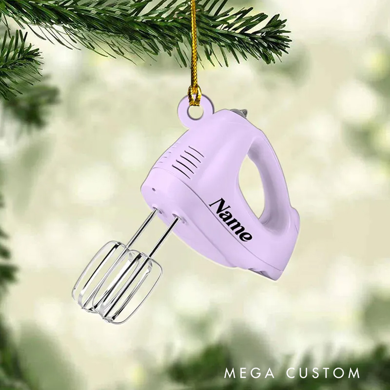 Personalized Baking Mixer Christmas Ornament Acrylic Baking Ornament for Baker with Name Xmas Tree Decor for Baking Lover Gift