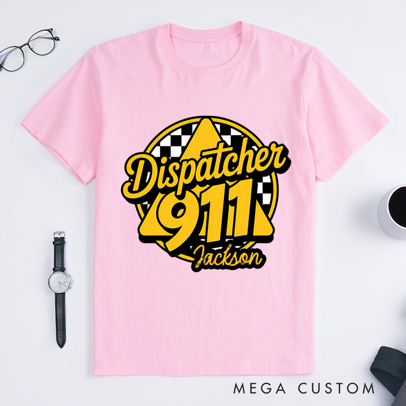 Personalized Dispatcher 911 T-Shirt with Bold Graphic Design Gift for Emergency Dispatchers