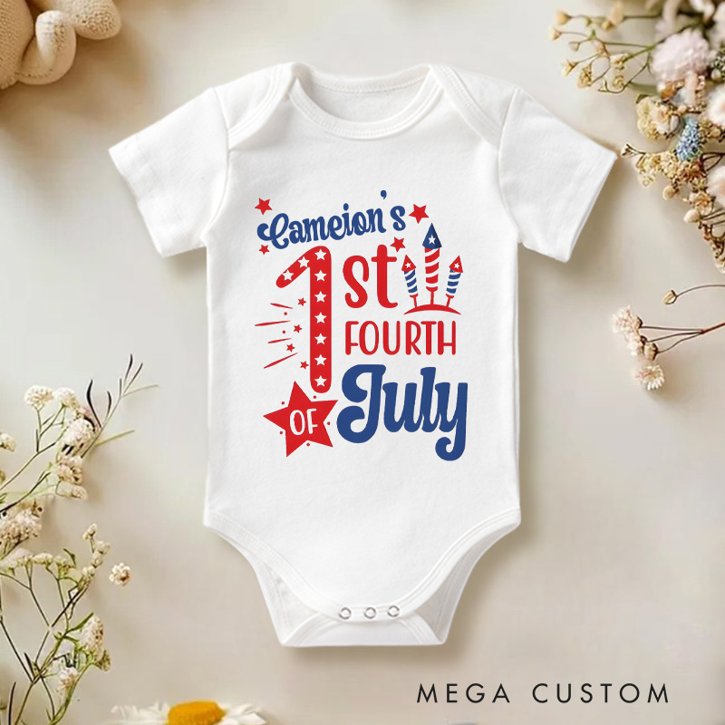Personalized Name 1st Fourth of July Onesie Baby Onesie Baby Shower Gift