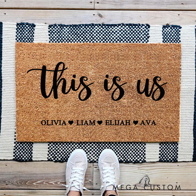 Personalized Doormat This Is Us Doormat Housewarming Gift Newlywed Gift Wedding Gift Closing Gift Front Porch Decor Welcome Indoor Outdoor Mat