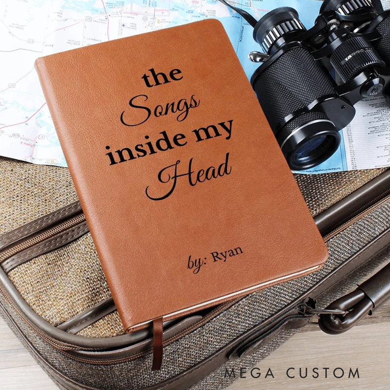 Personalized Lyric Journal Songs Inside My Head Song Writing Music Notebook Music Gift Song Writer Gift Musicians Gift Song Writing