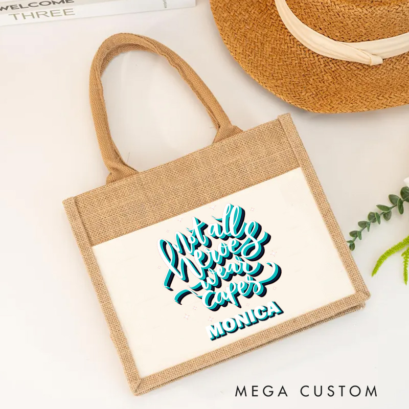 Personalised Nurse Burlap Tote Bag Not All Heroes Wear Capes Design Perfect Gift for Yourself or a Loved One