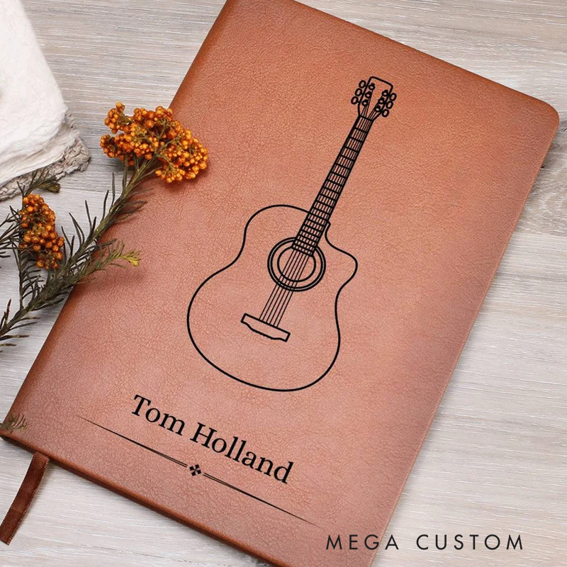 Personalized Guitar Lyric Journal Custom Songwriters Notebook Musician Song Diary Lyrical Writer Journal Writing Music Notebook Songwriting