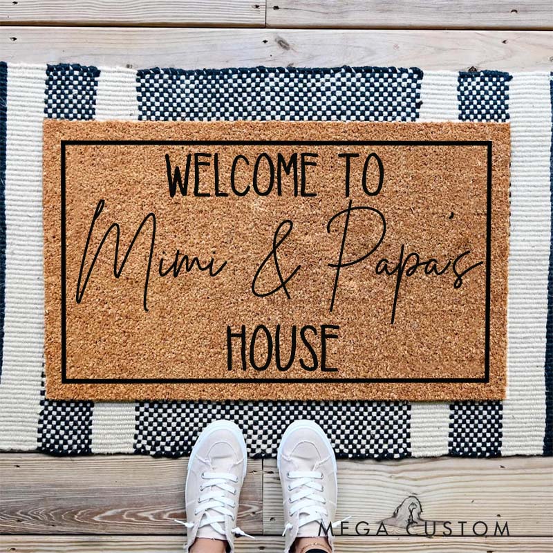 Personalized Grandparent Welcome Doormat a Heartfelt Housewarming Gift for Family Homes Welcome Mat for Home