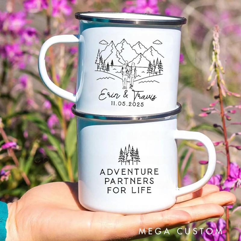 Personalized Camping Couple Mug Adventure Mugs Custom Couple Mugs Anniversary Gift 