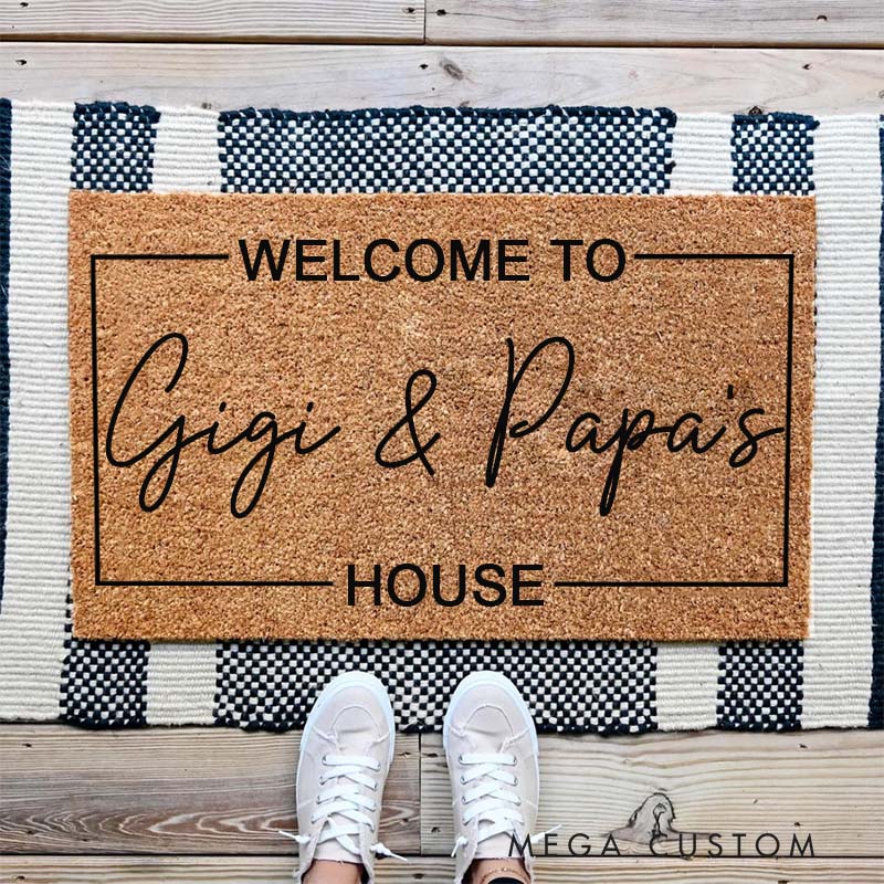 Personalized Doormat Welcome to Our Home Doormat New Home Gift Housewarming Wedding Gift for Couples Christmas Gift for Family