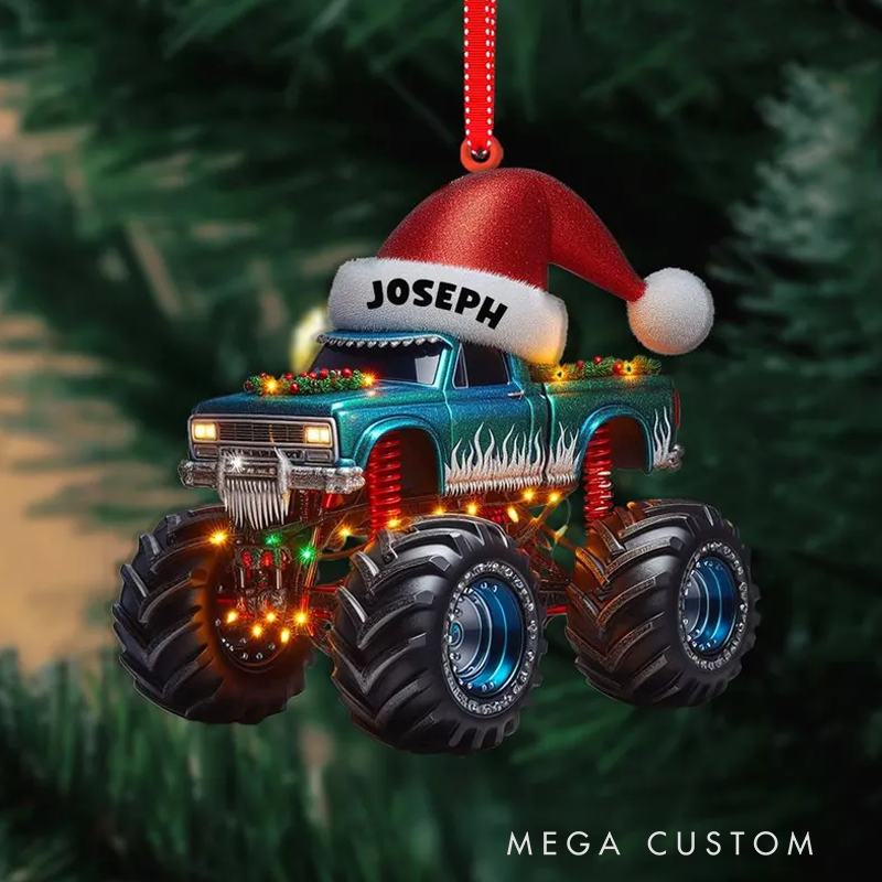 Personalized Monster Truck Christmas Ornament Truck Ornament Xmas Ornament Christmas Gift
