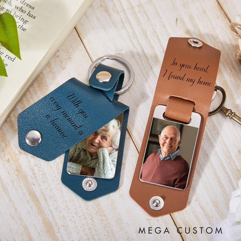 Personalized Memorial Keychain with Photo Custom Engraved Memorial Jewelry Photo Keychain for Loss of Loved One Condolence Gift Remembrance
