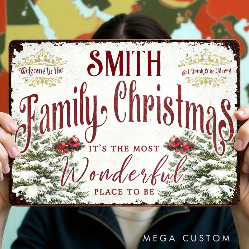 Personalized Welcome To The Family Christmas Garden Sign Most Wonderful Place Rustic Outdoor Decor Gift For Family Gardening Lovers 
