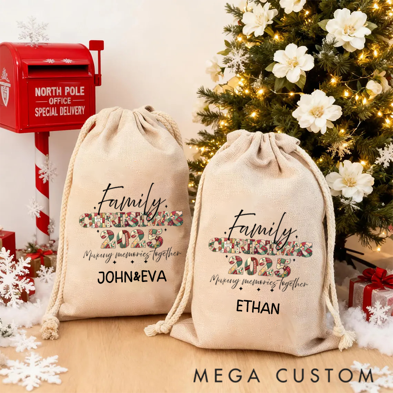Personalized Family Christmas 2025 Fun Gift Christmas Sack