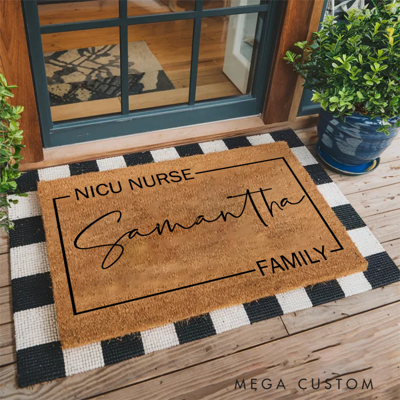 Personalized Nurse Doormat Nurse Appreciation Gift Housewarming Gift 