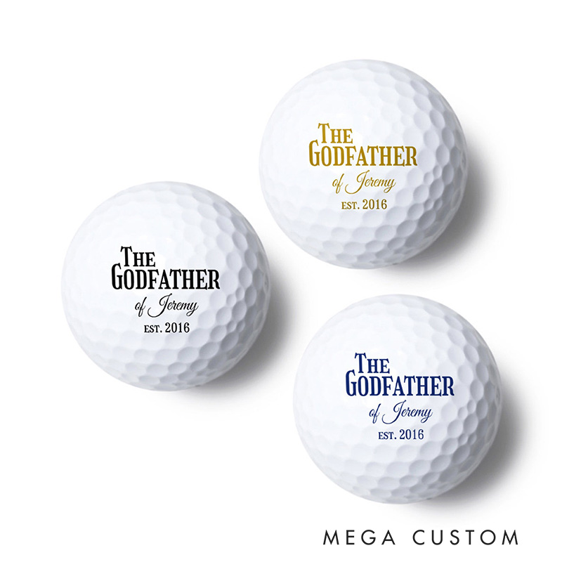 Personalized Godfather Golf Ball with Name and Date Religious Gift for Sport Lovers Golf Fanatic Gift Christians Gift for Golfers