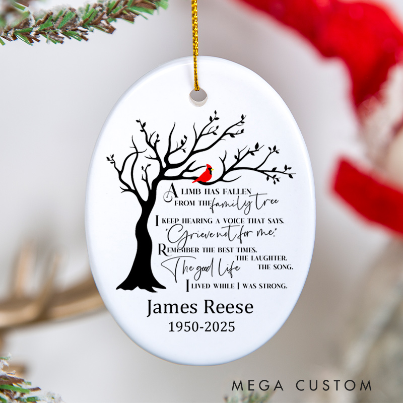 Personalized Memorial Ornament Sympathy Gifts for Loss of Loved On Condolence Bereavement Gifts in Memory Ornament Keepsake Christmas Remembrance