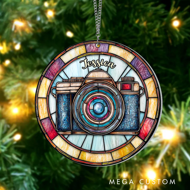Personalized Photographer Suncatcher Ornament Photographer Christmas Gift Gift for a Photographer Photographer Gift Journalist Ornament