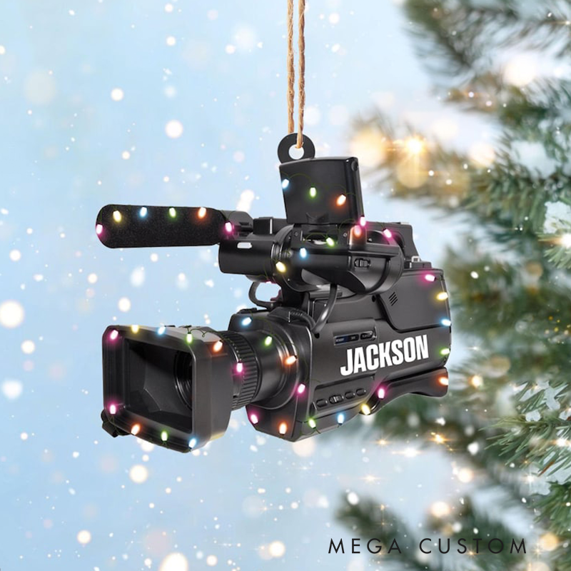 Personalized Camera Christmas Ornament Gift for Photographer Camera Photographer Flat Christmas Ornament, Photographer Ornament Xmas Decor
