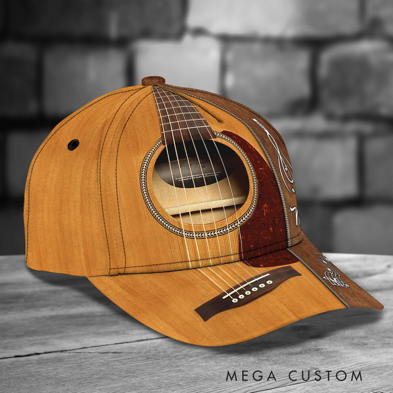 Personalized Name 3D Print Baseball Cap With Adjustable Snap for Music Lover Perfect Music Lovers Guitar Lovers Custom Gift Hat