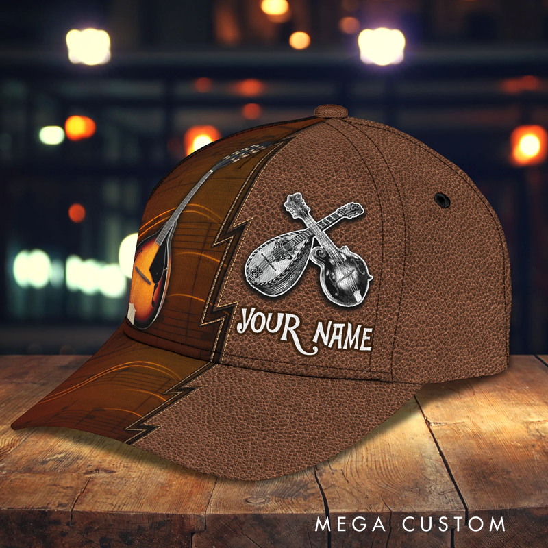 Personalized Name 3D Print Baseball Cap With Adjustable Snap for Music Lover Perfect Music Lovers Guitar Lovers Custom Gift Hat