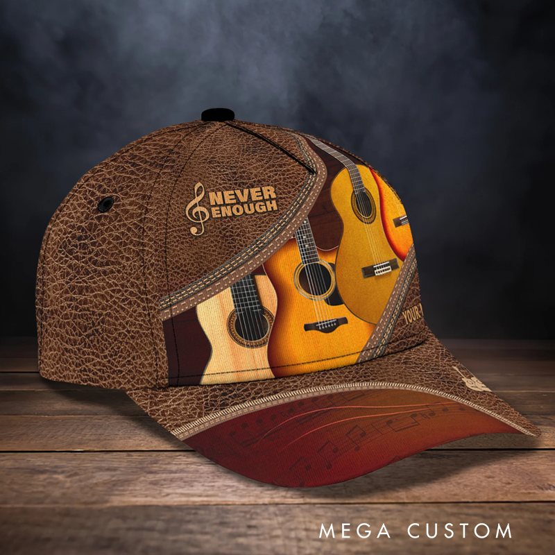 Personalized Name 3D Print Baseball Cap With Adjustable Snap for Music Lover Perfect Music Lovers Guitar Lovers Custom Gift Hat