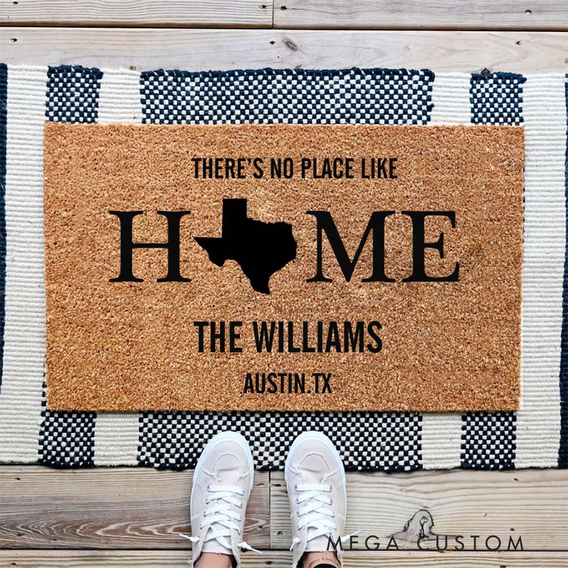 Personalized American State Mat Pick Your State Housewarming Gift Custom Personalized Rug Gift State Silhouette Doormat Closing Gift Front Door Mat