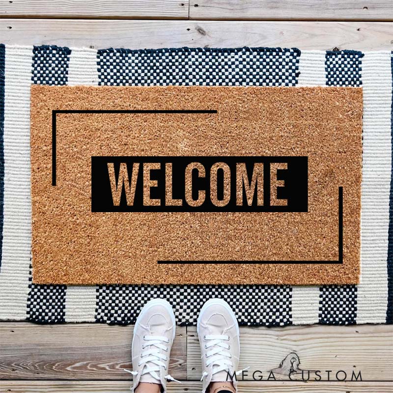 Personalized Modern Minimalist Welcome Doormat Custom Front Doormat Housewarming Gifts Welcome Mat for Home Closing Gift New Home Gift