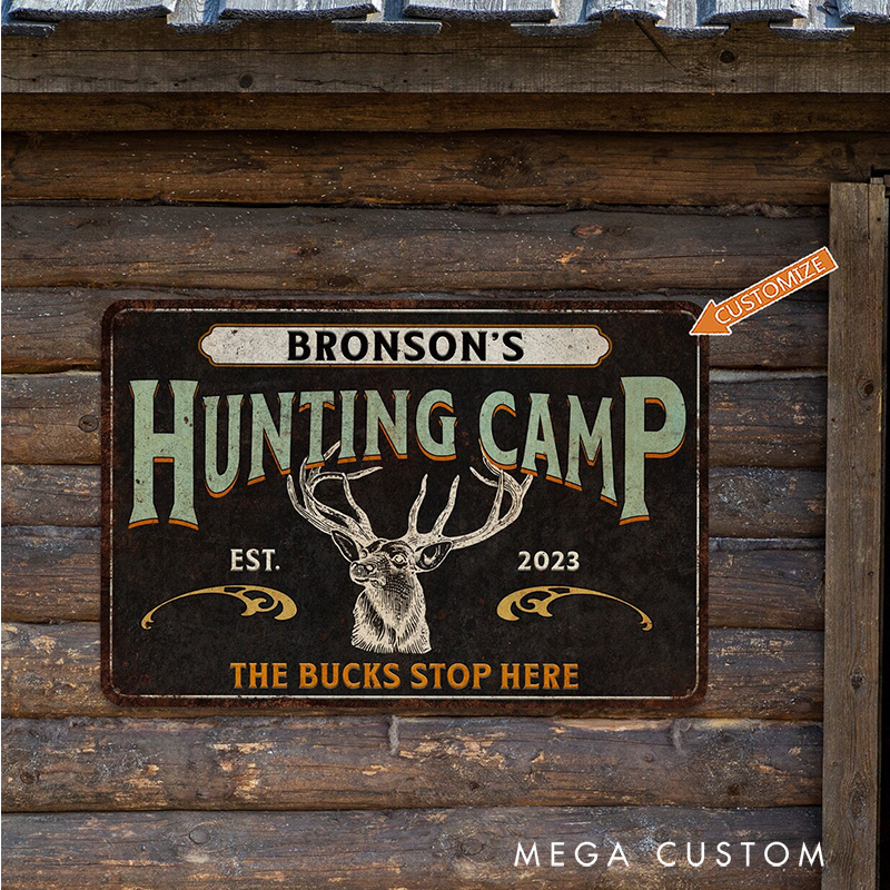 Personalized Hunting Sign Custom Hunting Lodge Decor Cabin Sign Hunting Camp Gift for Him Hunters