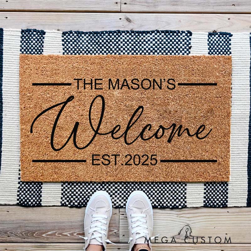 Personalized Home Doormat Custom Front Doormat First Home Couple's Gift Housewarming Gifts a Warm and Stylish Home Welcome Mat for Home