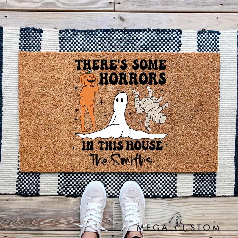 Personalized Doormat Custom Halloween Welcome Front Doormat Housewarming Gifts for Halloween Enthusiasts