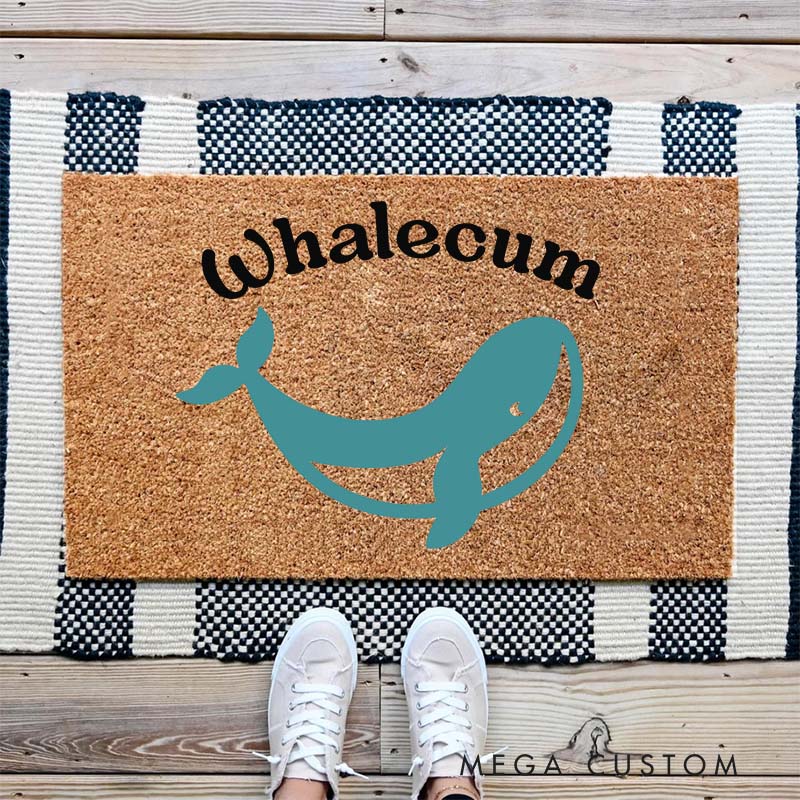 Personalized Whale Themed Pun Doormat Home Doormat Custom Welcome Front Doormat Housewarming Gifts Closing Gift New Home Gift