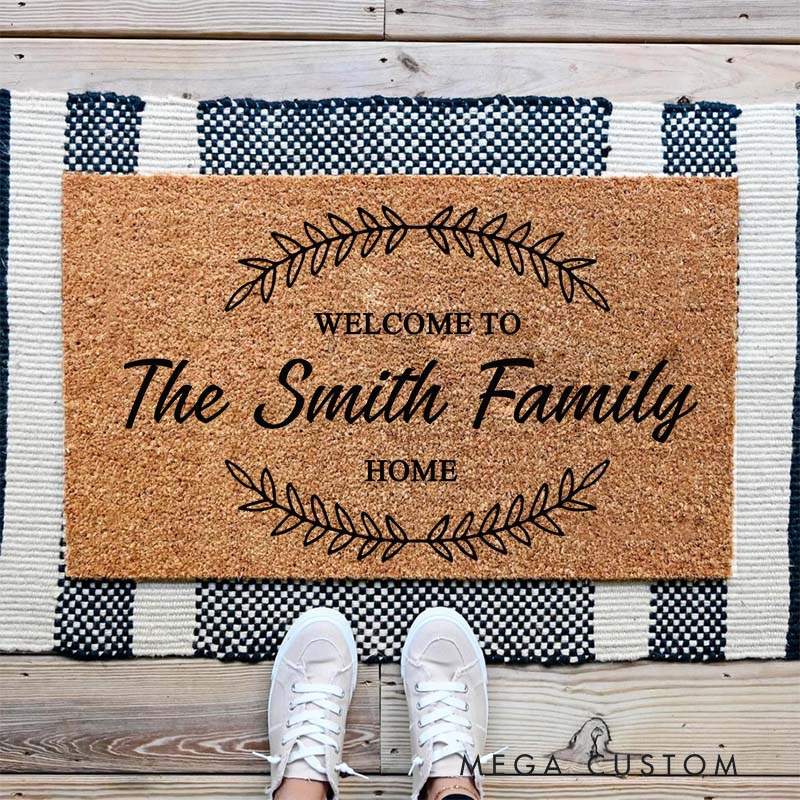 Personalized Welcome Doormat Custom Home Doormat Housewarming Gifts a Warm Homecoming First Home Couple Gift