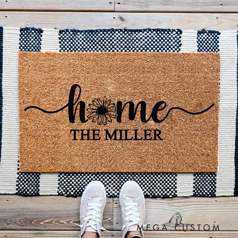 Personalized Home Doormat Custom Family Doormat Housewarming Gift Closing Gifts First Home Gifts New Home Gift Christmas Gift for Family