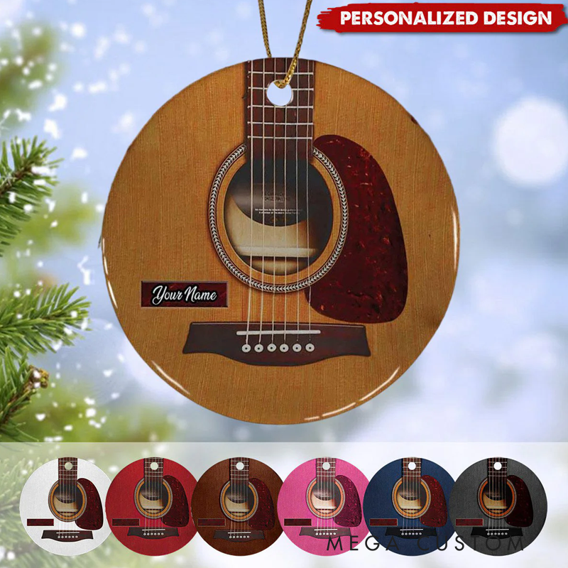 Personalized Name Christmas Ornaments Guitar Ornaments Gifts for Guitar Lover