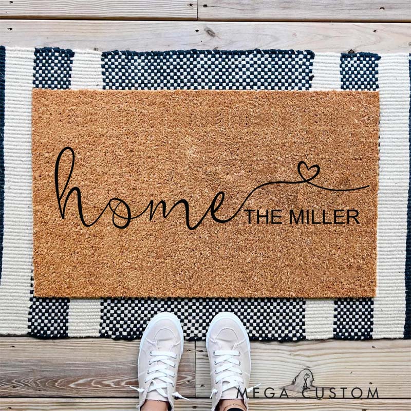 Personalized Home Doormat Custom Family Doormat Housewarming Gift Closing Gifts First Home Gifts New Home Gift
